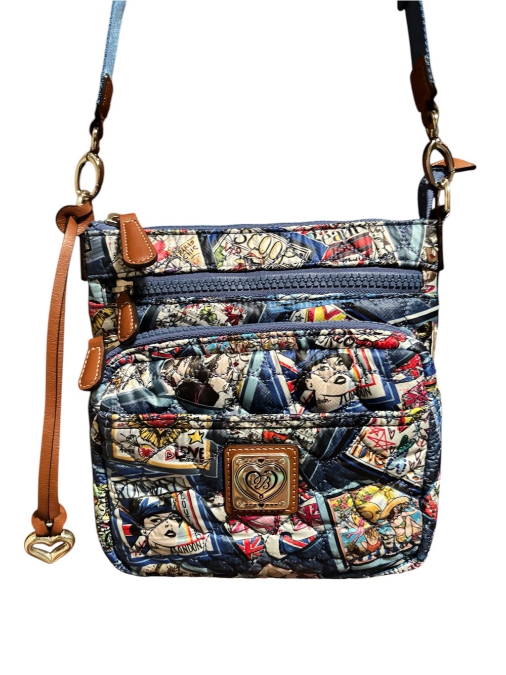 Brighton Knix Utility Bag featuring Tom Clancy's whimsical "Passport" / "Heart t
